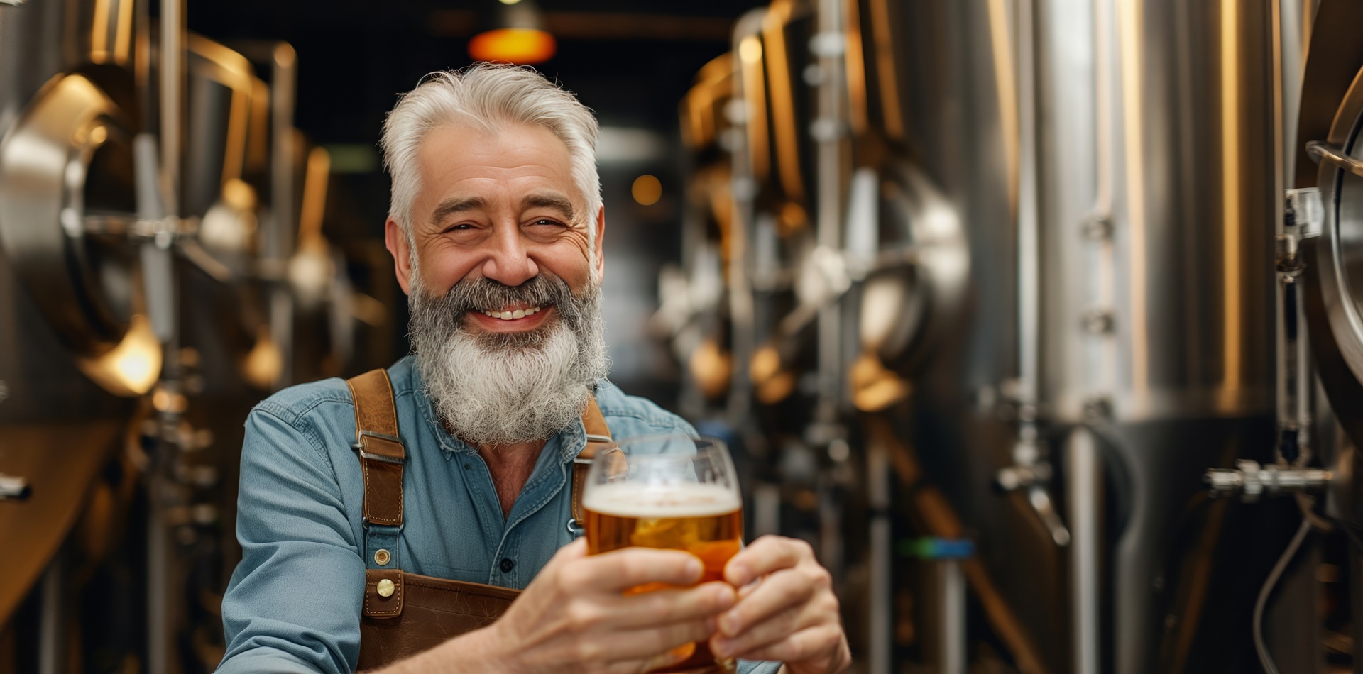 Mann mit Bierglas in Brauerei | Guinness Bier